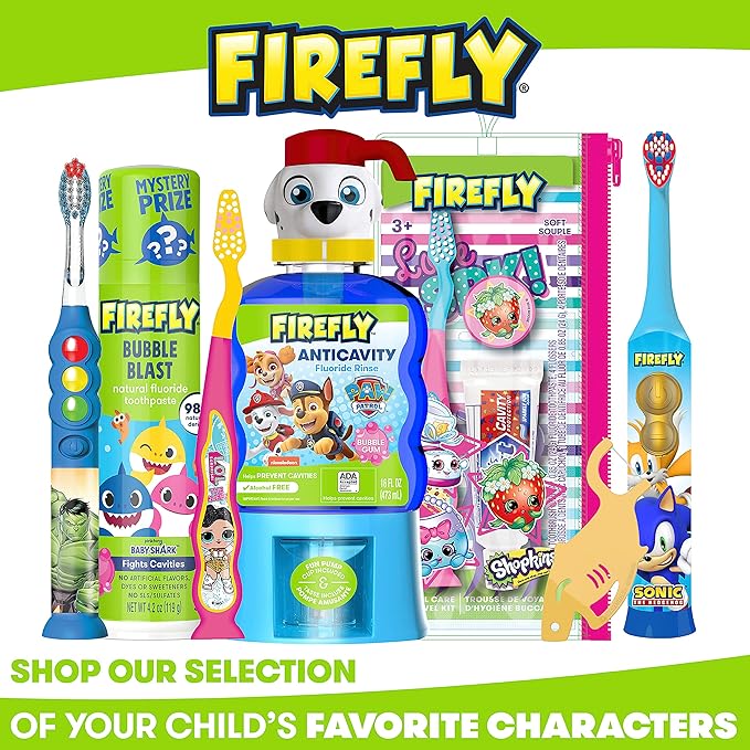 FIREFLY Clean N' Protect, Sonic The Hedgehog Toothbrush with 3D hygienic Cover, Premium Soft Bristles, Anti-Slip Grip Handle, Battery Included, Ages 3+, (Pack of 2)