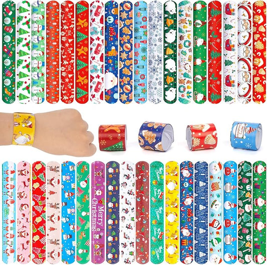 AMOR PRESENT 64PCS Slap Bracelets Bulk, Halloween Slap Bracelets for Kids Snap Wrist Bands for Party Favors Goodie Bags Trick Or Treat Toys