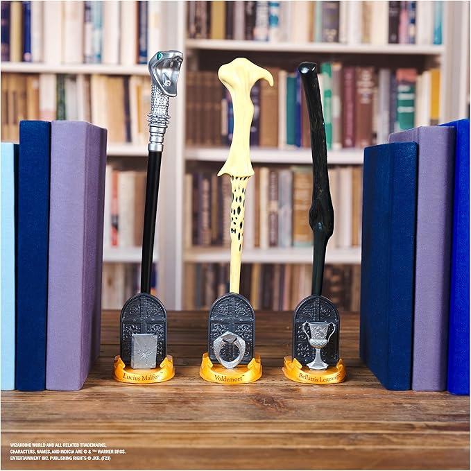 Wizarding World Harry Potter, 12-inch Magical Collector Ron Weasley Wand with Stand & Die-cast Icon, Magical Artifacts Series