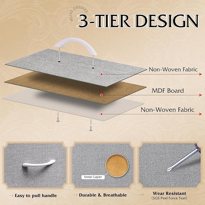 WLIVE Storage Organizer Unit with 11 Fabric Bins, Storage Drawers Organizer with Steel Frame, Tall Storage Tower Organizaton for Living Room, Hallway, Office, Light Grey