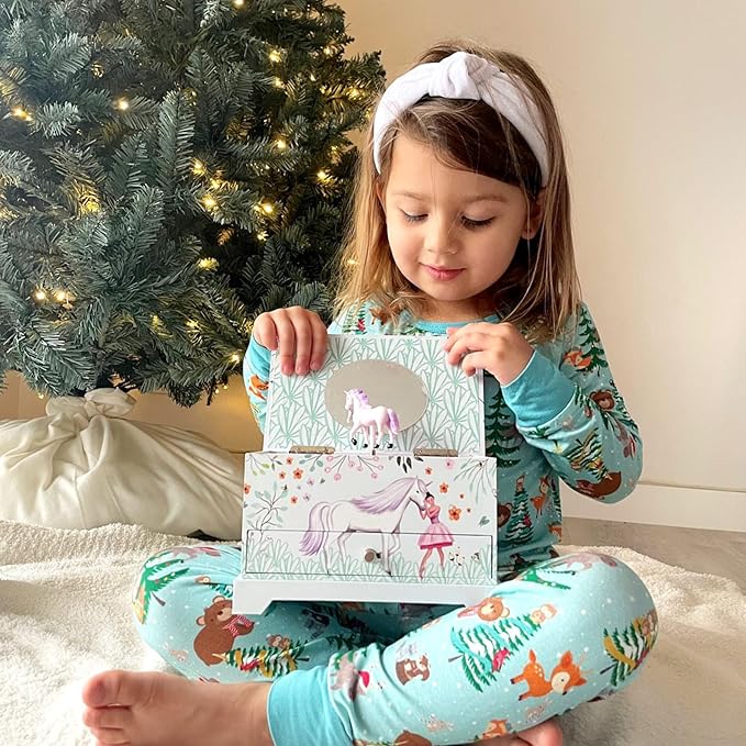 ABI + OLIE Jewelry Box for Girls & Little Girls Jewelry Box - Unicorn Kids Jewelry Box - Girls Music Box - Musical Girls Jewelry Box Organizer