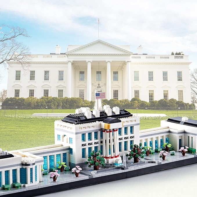Architecture White House Modle Kit Micro Building Blocks Sets for Adults World Famous Landmark Collection Set U.S. Capital 3520 PCS for Teens 14+