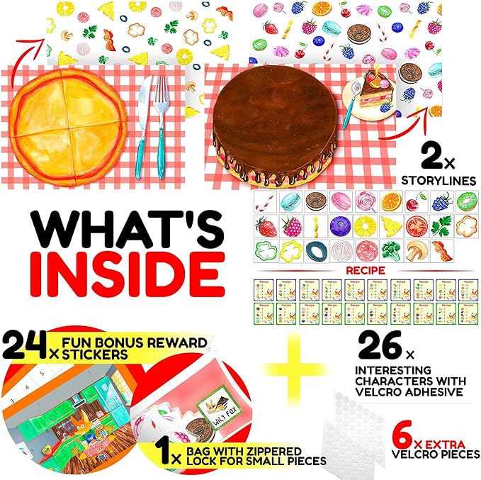 USA Sensory Pizza Book Toys for Autistic Children, Toddler Speech Therapy Toys for Fine Motor Skills, Autistic Toys for Boys and Girls, Montessori Toys for Toddlers (Speech Therapy Yellow)