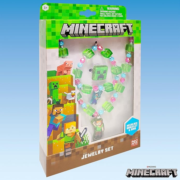 Girls Jewelry Set 3 Piece Princess Toys | Jewelry Set with Beaded Necklace for Gilrs - Toddler Bracelets and Girls Ring | Toddler Girl Toys | Kids Jewelry for Girls | Princess Dress up Ages 3+