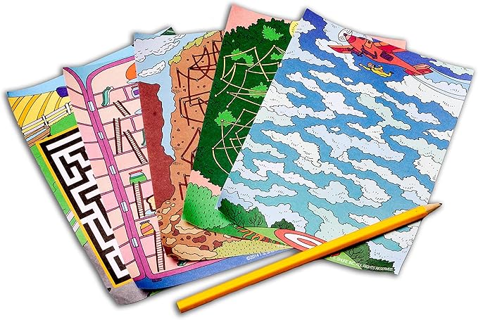 Bendon TS Shure Travel Games Mazes Mini Activity Tin with 20 Illustrated Activity Sheets and Pencil and Tin 50438