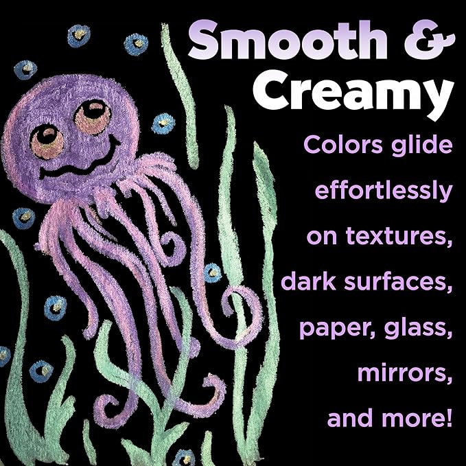 Faber-Castell Metallic Gel Crayons: 6 Vibrant Gel Crayons in Durable Storage Case: Twistable Crayons for Toddler Coloring, Kids Drawing and Arts and Crafts for Ages 3-4+