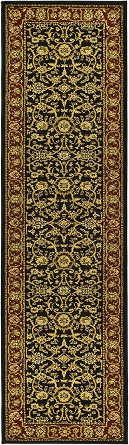 SAFAVIEH Lyndhurst Collection Runner Rug - 2'3" x 14', Black & Red, Traditional Oriental Design, Non-Shedding & Easy Care, Ideal for High Traffic Areas in Living Room, Bedroom (LNH212G)