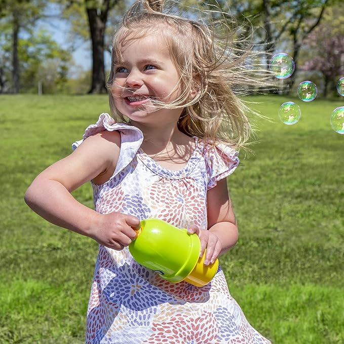 Fubbles Bubbles No-Spill Bubbles Tumbler | Bubble toy for babies toddlers and kids of all ages | Includes 4oz bubble Solution and bubble wand (tumbler colors may vary)