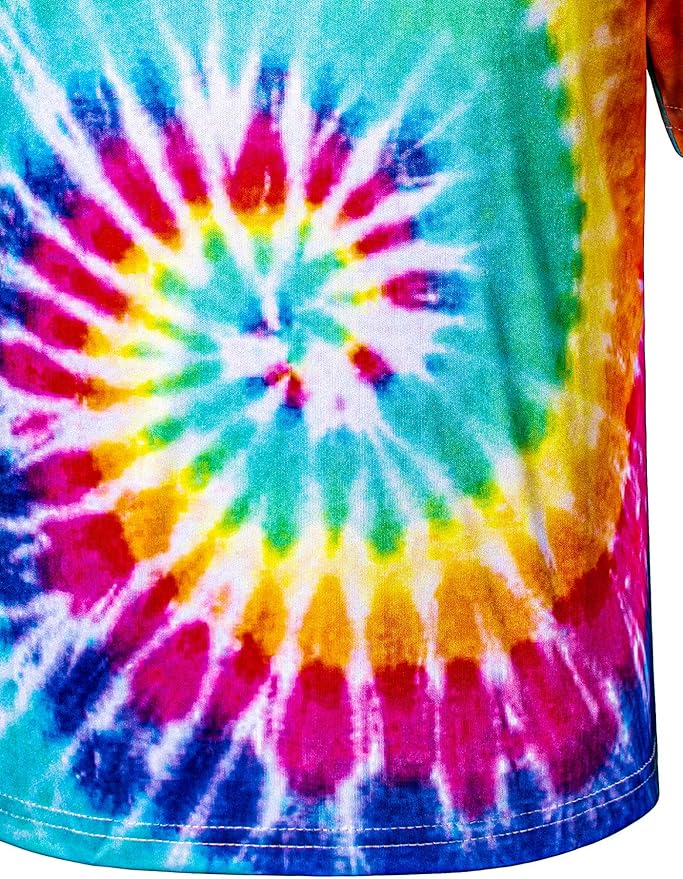 Kids Hippie Costume for Boys Girls 60s 70s T-Shirt 5Pcs Set for Halloween Party 3-12 Years