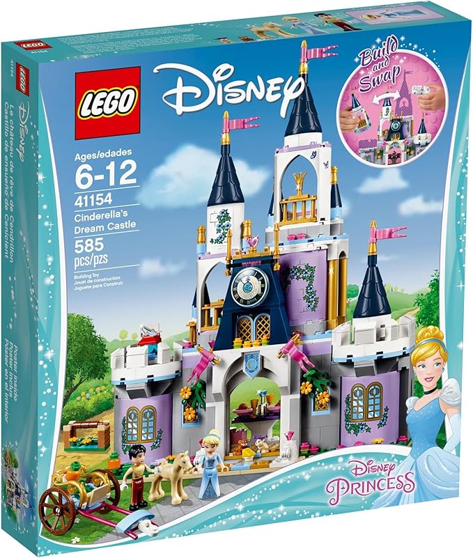 LEGO Disney Princess Cinderella's Dream Castle 41154 Popular Construction Toy for Kids (585 Pieces)