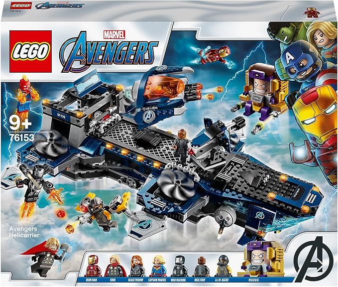 Super Heroes Lego 76153 Marvel Avengers Helicarrier Toy with Iron Man, Thor & Captain Marvel, Series