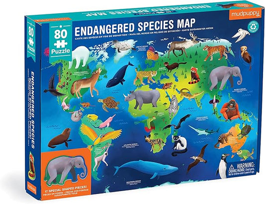 Endangered Species Around The World 80 Piece Geography Puzzle