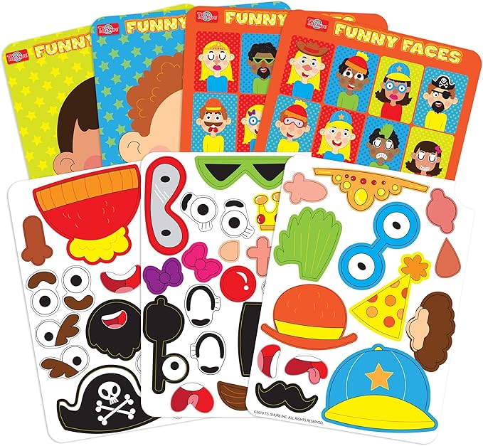 Bendon TS Shure Create Funny Faces Magnetic Activity Tin with Illustrated Magnet Sheets and Playcard 50261