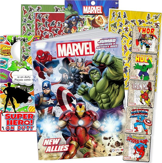 Avengers Coloring Book Set Bundle with Avengers Stickers and Superhero Door Hanger (Avengers Classic)