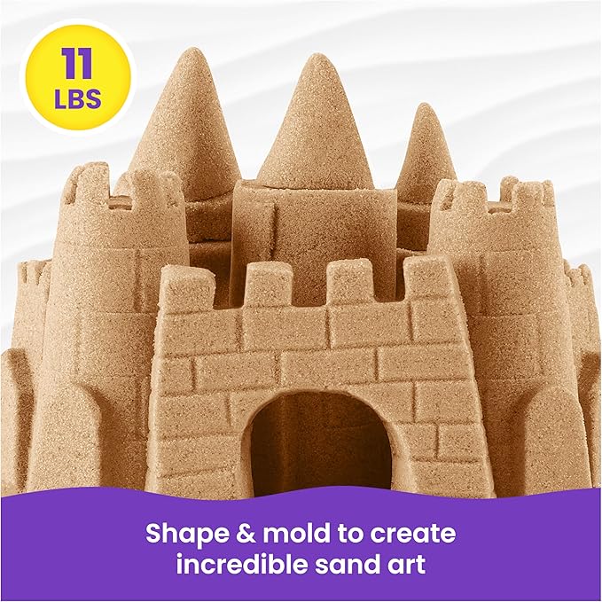 Kinetic Sand, 11lb (5kg) Natural Brown Bulk Play Sand for Arts and Crafts, Sandbox, Moldable Sensory Toys for Kids Ages 3 and up