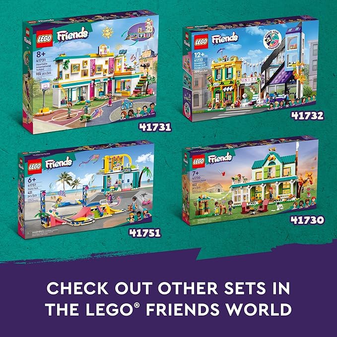 LEGO Friends Skate Park Set 41751, Skateboard Toys for Girls and Boys Ages 6 Plus, Mini-Doll Playset with Toy Scooter and Wheelchair, Birthday Gift Idea for Creative Play