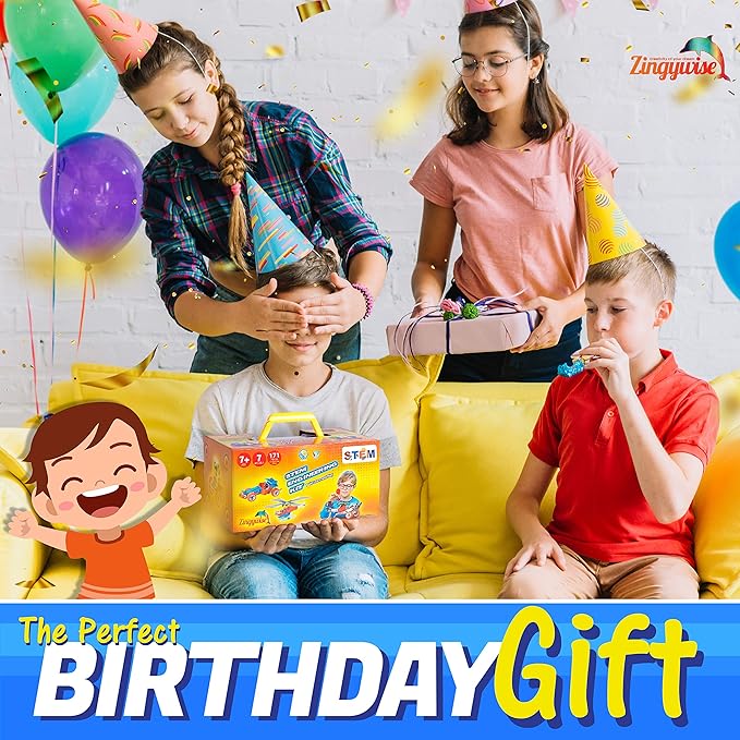 STEM Building Toy for 7-12 Years Old Boys 7-in-1 Models Kids Love to Build and Play 171Pcs Construction Set with Engineering Activity Kit Educational Toys for kids 5-7 Best Birhday Gift Toy for Kid