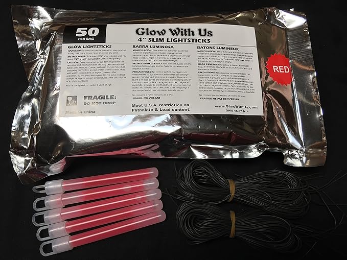 Glow Sticks Bulk Wholesale, 500 4” Red Glow Stick Light Sticks. Bright Color, Kids Love Them! Glow 8-12 Hrs, 2-Year Shelf Life, Sturdy Packaging, GlowWithUs Brand…