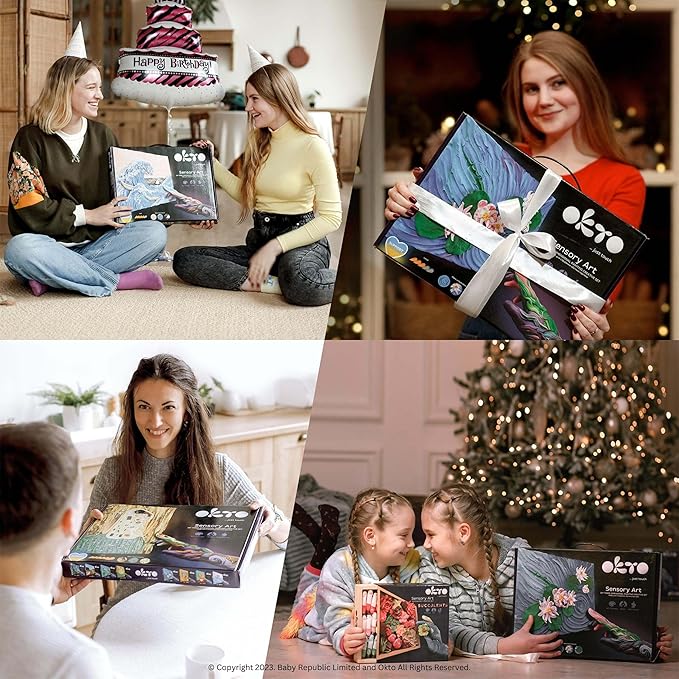 OKTO Art Kit Vincent Van Gogh Starry Night | Arts & Crafts DIY Painting with Modeling Clay Kit for Painting | Painting Kits for Adults for Home Decoration | Air Dry Clay for Adults| Arts and Crafts