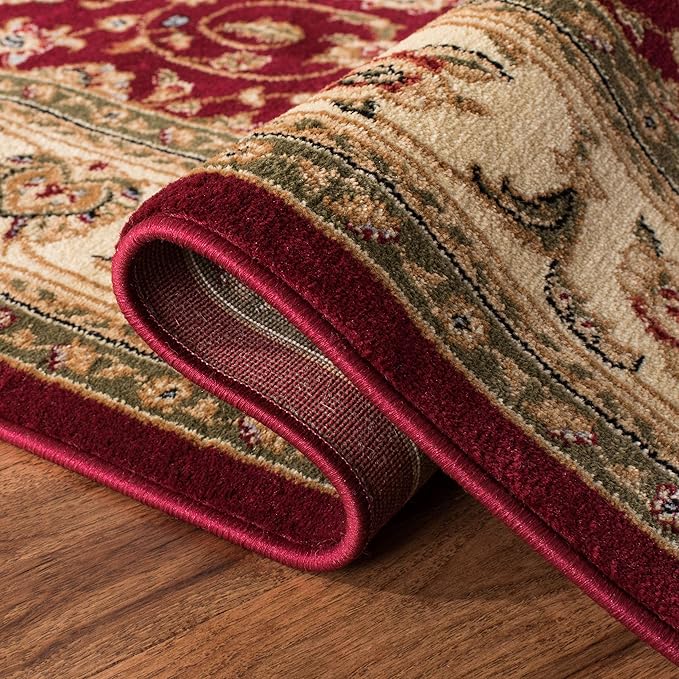SAFAVIEH Lyndhurst Collection Runner Rug - 2'3" x 20', Red & Ivory, Traditional Oriental Design, Non-Shedding & Easy Care, Ideal for High Traffic Areas in Living Room, Bedroom (LNH312A)