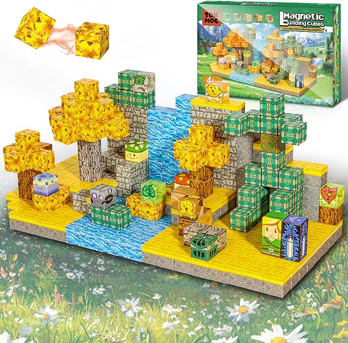 Magnetic Building Blocks for BOTW Fans, Koroks Magnet Cubes Blocks for Kids 5-7, STEM Building Game Sensory Outdoor Toys Christmas Birthday Gift for Boys&Girls, 54PCS
