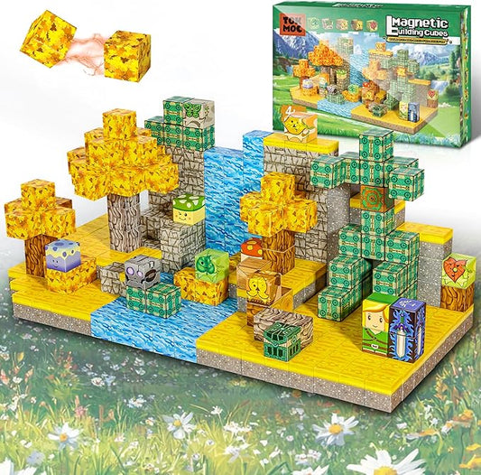 Magnetic Building Blocks for BOTW Fans, Koroks Magnet Cubes Blocks for Kids 5-7, STEM Building Game Sensory Outdoor Toys Christmas Birthday Gift for Boys&Girls, 54PCS