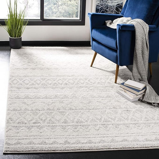 SAFAVIEH Adirondack Collection Accent Rug - 3' x 5', Ivory & Grey, Moroccan Boho Distressed Design, Non-Shedding & Easy Care, Ideal for High Traffic Areas in Entryway, Living Room, Bedroom (ADR119B)