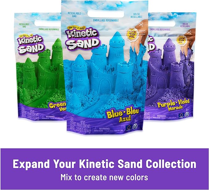 Kinetic Sand, Mermaid Crystal Playset, Over 1lb of Play Sand, Gold Shimmer Sand, Storage and Tools, Sensory Toys for Kids Ages 3 and up