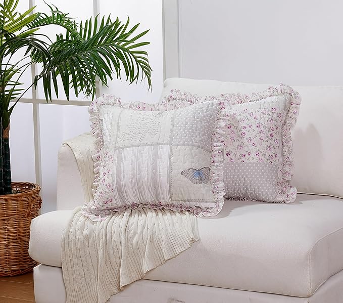 Brilliant Sunshine Grey Cupid and Pink Rose Patchwork Sofa Armrest 5 Pockets Organizer, Slip Resistant Armchair Caddy, Washable Remote Controls Holder, Storage for Magazine, Tablet, 35×13",Pink Grey