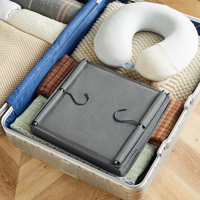 MAX Houser 6 Tier Shelf Hanging Closet Organizer, Closet Hanging Shelf with 2 Sturdy Hooks for Storage,2 Pack, Foldable (Grey)