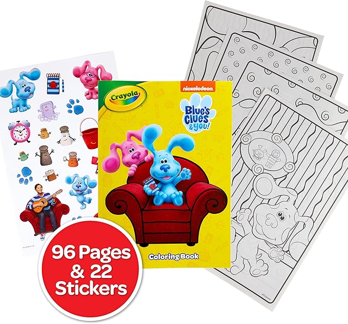 Crayola Blues Clues Coloring Book with Stickers, Gift for Kids, 96 Pages, Ages 3, 4, 5, 6