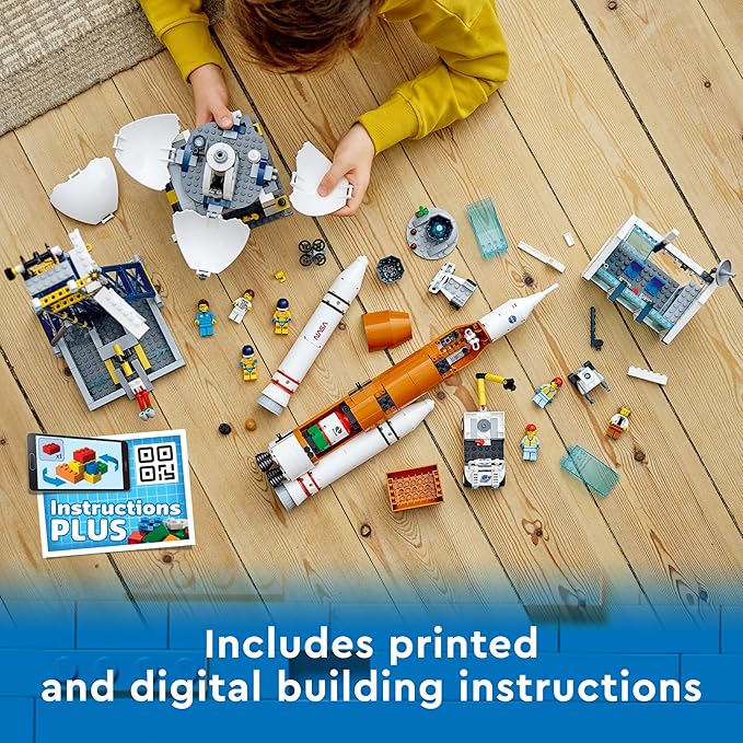 LEGO City Rocket Launch Center Building Toy Set 60351, NASA-Inspired Space Toy with Rocket, Launch Tower, Observatory, and Mission Control, Pretend Play Space Toy for Kids Boys Girls Age 7+ Years Old