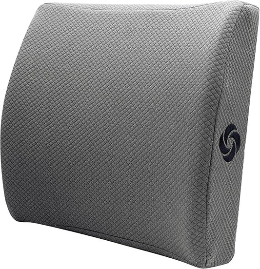 Samsonite Ergonomic Lumbar Pillow for Office Chair and Car Seat - Memory Foam Back Support Lumbar Pillow, Premium Cushion Chair Support for Lower Back Pain Relief and Versatile Use (Grey)