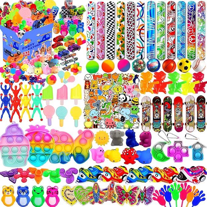 132 Pcs Party Favors Toys for Kids 4-8,Assortment Treasure Box Toys for Classroom Prizes,Goodie Bags Stuffers,Christmas Stocking Stuffers,Pinata Fillers Bulks Small Toys Carnival Prizes