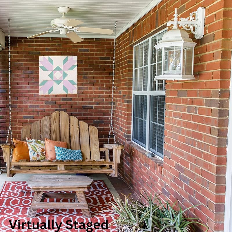 Extra Large Unfinished Barn Quilt Square Wooden Sign, Country Decor Canvas Quilts Blocks (21 inches, Log Cabin) AVTRBoutique