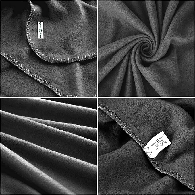 Special SG Glory Fleece Throw Blankets Bulk Fleece Blankets Solid Wholesale Lightweight Warm Soft for Pet Bed Sofa Couch Office Wedding Gifts Travel Seasons (Black, Pack of 6-50x60 Inches)