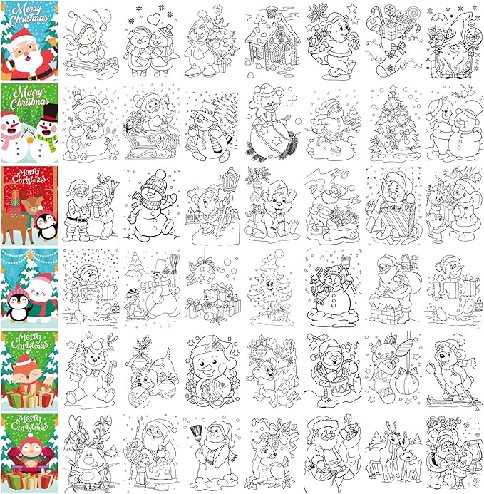 CCINEE 36pcs Christmas Coloring Books, 5" x 7" Mini Booklets Crafts for Kids Party Favors Fun Holiday Presents Classroom Christmas Games Prizes Art Gift to Boys and Girls Xmas Party Bag Fillers…