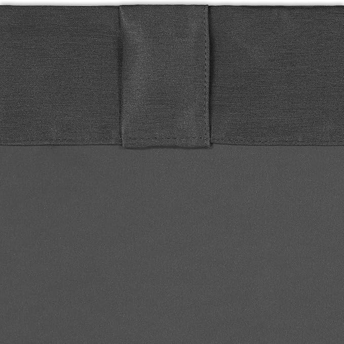 Eclipse Fresno Modern Blackout Thermal Rod Pocket Window Curtain for Bedroom (1 Panel), 52 in x 84 in, Charcoal