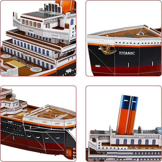 WISESTAR 32.2" L Large Titanic 3D Puzzles Model for Adults and Kids, 116PCS Sinking Cruise Boat Ship Play Model Game Toy Craft Kits, Educational Toy Birthday Gift for Boys Girls
