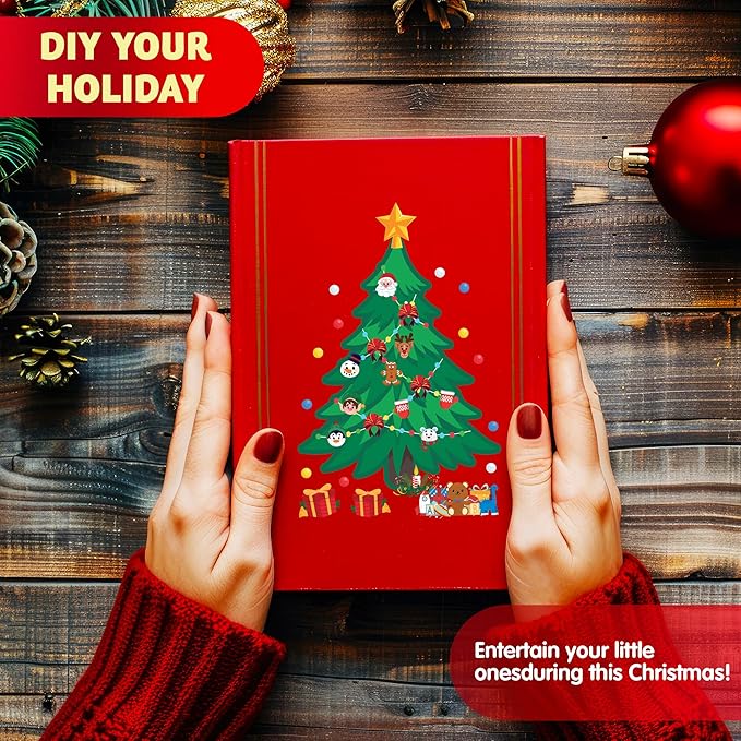 JOYIN 36 Pcs Christmas Tree Stickers Make Your Own Xmas Stocking Stuffers, Holiday Presents, Green Stickers for Kids Party Favor, Art Craft Supplies, Classroom Activities Game