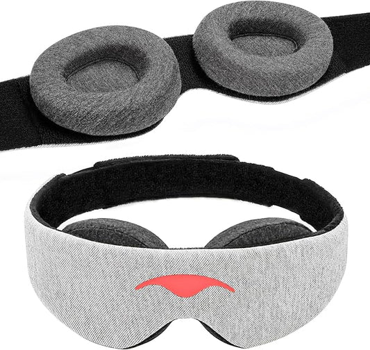 Manta Sleep Mask - 100% Light Blocking, Adjustable Sleeping Mask with Detachable Eye Cups, Ultra Comfortable for Women & Men, Zero Pressure on Lashes, Perfect for Travel/Shift Work