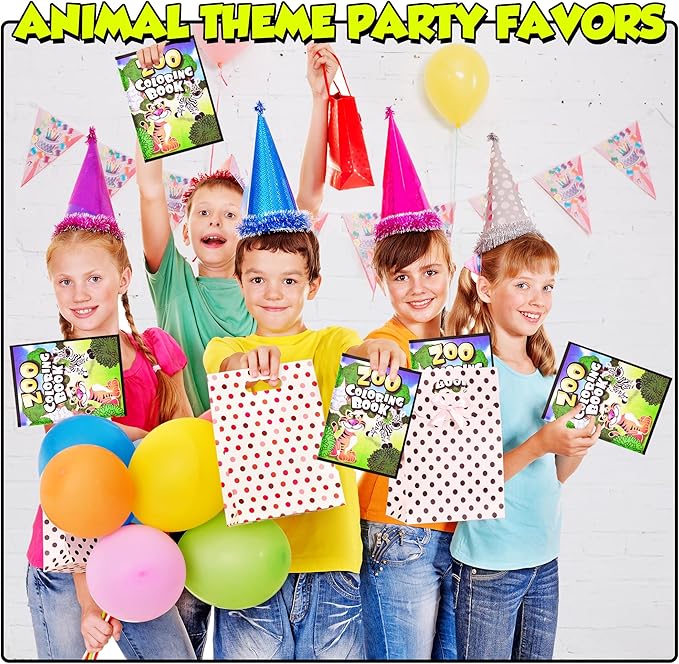 18Pcs Zoo Animal Coloring Books Bulk for Kids - 9"x11" Animal Party Favors with Jungle Safari Animals and Activity Sheets for Goodie Bags, Classrooms and Themed Birthday Supplies (Pack of 18)