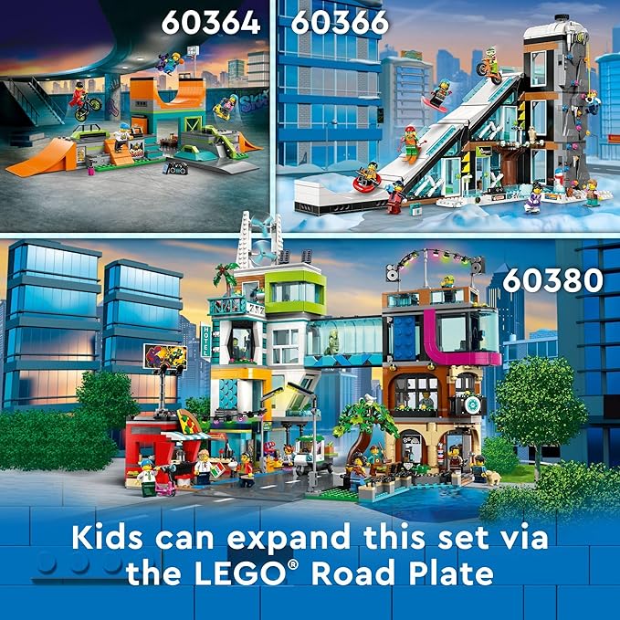 LEGO My City Apartment Building 60365 Toy Set with Connecting Three Floor Room Modules, Includes a Mobility Scooter, Bike and 6 Minifigures for Imaginative Role Play, Fun Gift Idea for Kids