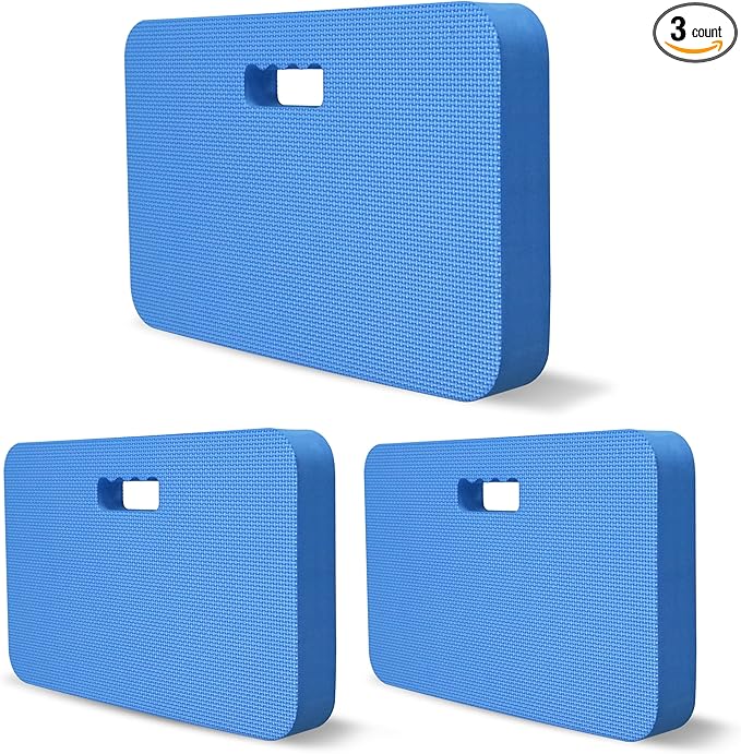 Gardzen 3-Pack Garden Kneeling Pad - For Gardening, Baby Bath, Yoga, Pilates, Exercise, Blue