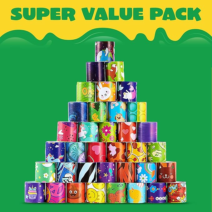 JOYIN 288 Pcs Slap Bracelets Party Favors - 36 Designs with Cute and Colorful Themes - Perfect for kids Easter Party Favors, Valentine Classroom Prizes Exchanging Gifts
