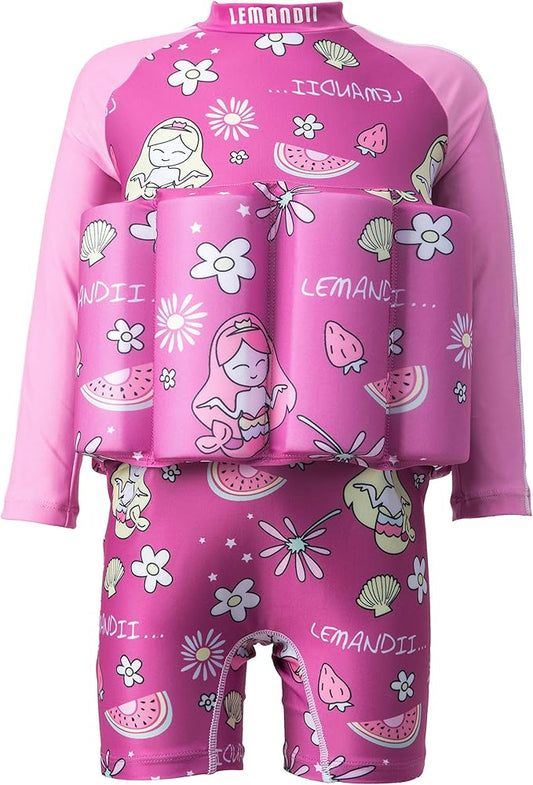 Baby Kids Floatation Suit Float One-Piece Swimwear Buoyancy for Girls Boys 1-8Years