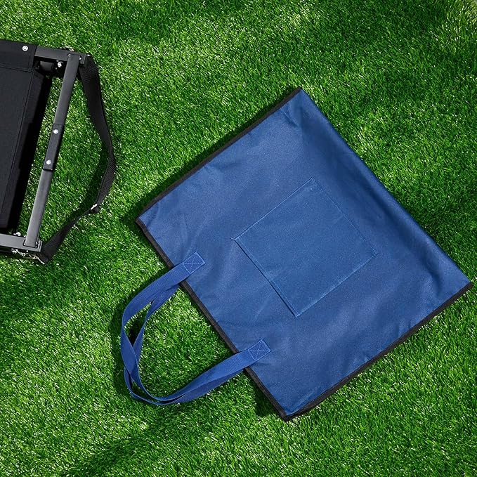 2 Pcs Stadium Seat Storage Bag Chair Carry Bags Football Match Wide Bleacher Cushion Chair Carry Bag for Stadium Football Baseball Soccer Sports Match Camping Beach Hiking Trip(Blue)