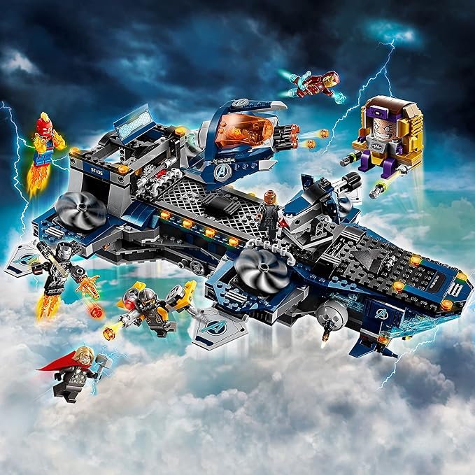 Super Heroes Lego 76153 Marvel Avengers Helicarrier Toy with Iron Man, Thor & Captain Marvel, Series