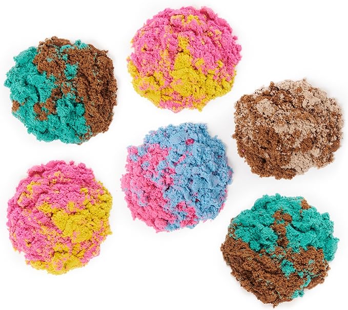 Kinetic Sand Scents, Ice Cream Cone Container, 6-Pack with 24oz of All-Natural Scented Play Sand (Amazon Exclusive), Sensory Toys for Ages 3 and up