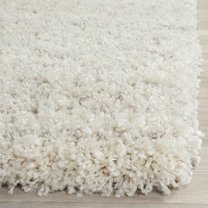 SAFAVIEH Arizona Shag Collection Runner Rug - 2'6" x 14', Ivory & Beige, Moroccan Design, Non-Shedding & Easy Care, 1.6-inch Thick Ideal for High Traffic Areas in Living Room, Bedroom (ASG741A)